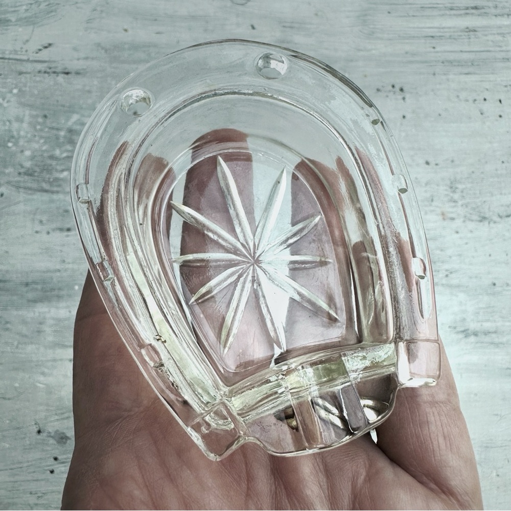 Horseshoe Shaped Ashtray Glass